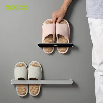 

Ecoco Bathroom Wall Mounted Slippers Hanger Shoe Organizer Home Room Storage Shoe Rack Space Saving Hanging Shelf Holder