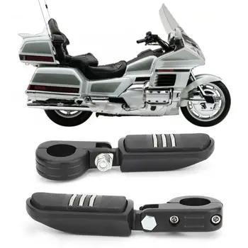 

2Pcs 32mm Black Motorcycle Foot Pegs Footrest with Mount Fit For Honda GoldWing GL1500 GL1800 Motorcycle Highway Footpegs