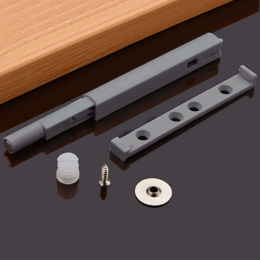 Защитный магнитный наконечник металлический захват шкафа толчок легко установить Шум Уменьшить дверь шкафа Дома кухни ящик Буфер Заслонки - Цвет: Gray