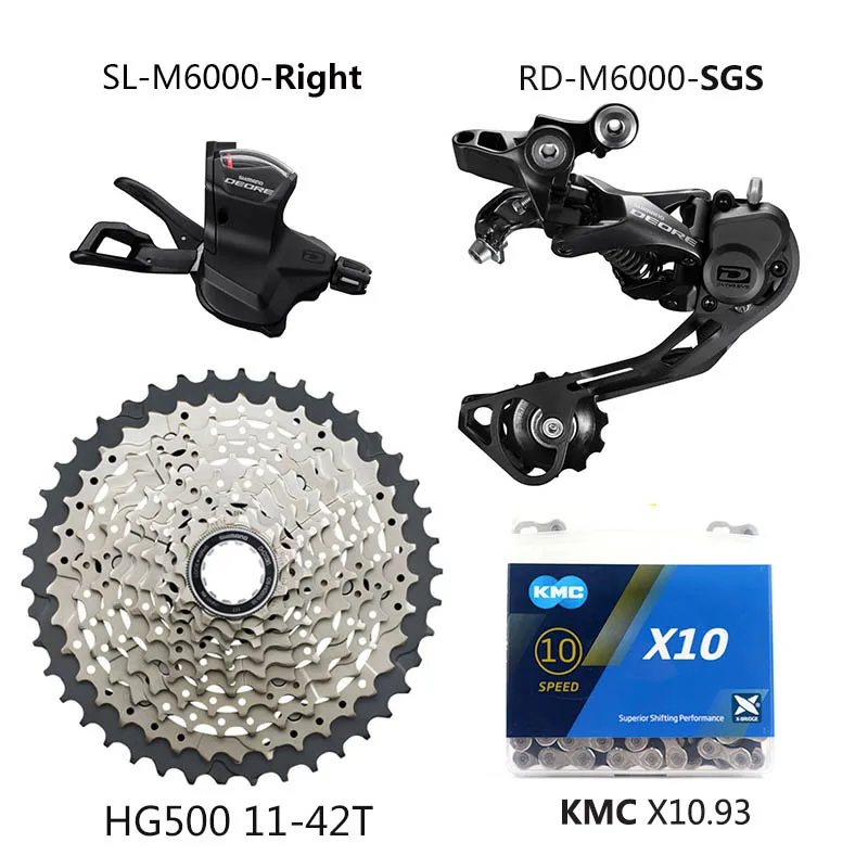 Beste SHIMANO DEORE M6000 10 Speed Groepset MTB Mountainbike Groepset 1x10 Speed 11 42T M6000 Achterderailleur Versnellingspook