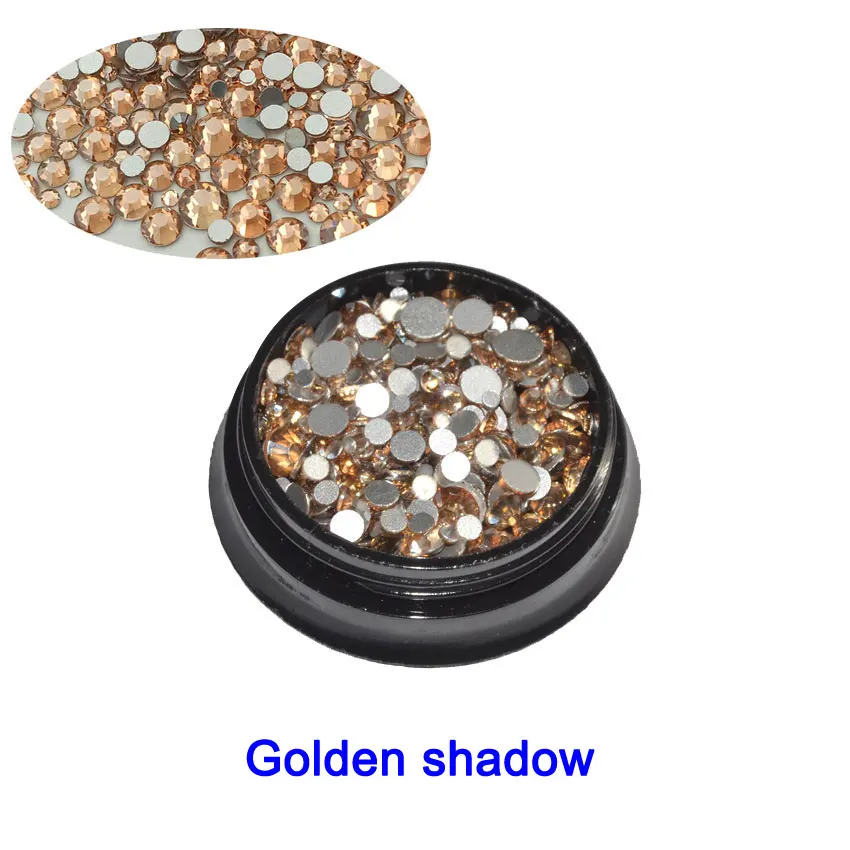 golden shadow 1 коробка кристаллы опаловые Стразы для ногтей разные размеры стеклянные опаловые стразы аксессуары для ногтей Стразы 3D украшения для ногтей - Цвет: golden shadow