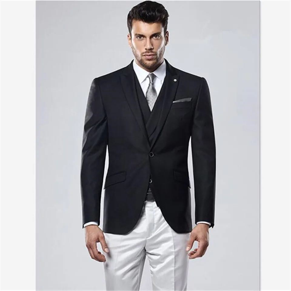 

Business Bridegroom Groom Men Suit Tuxedos Slim Fit Formal Party Evening Groomsman Men's suits 3 piece set (jacket+pants+vest)