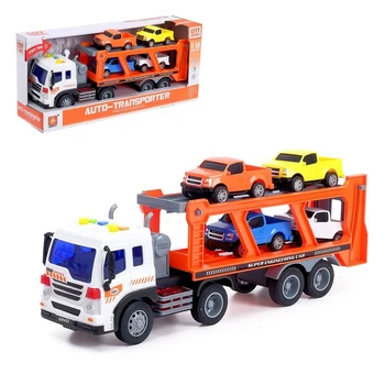 

Inertial truck "Avtovoz" with 4 cars, light and sound effects, 1: 16