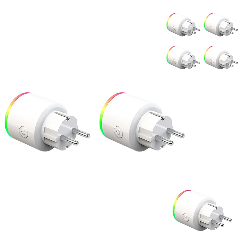 

RGB Wifi Smart Plug with Power Monitor, Wireless Smart Socket Outlet with Google Home Alexa Voice Control(EU Plug)