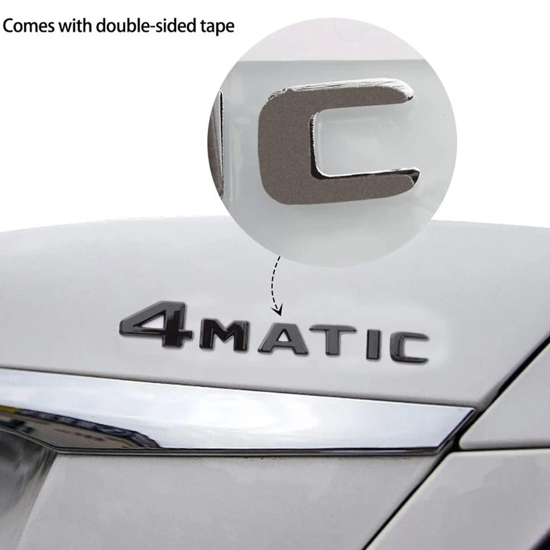 4MATIC 자동 트렁크 도어 펜더 범퍼 배지 데칼 엠블럼 접착 테이프 스티커 교체, 메르세데스-벤츠
