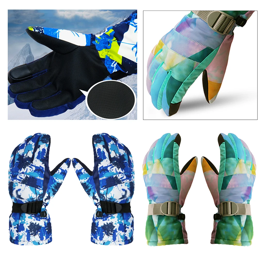 Лыжные перчатки водонепроницаемые теплые перчатки с сенсорным экраном для зимних видов спорта на открытом воздухе мужские и женские-выбор цветов и размеров