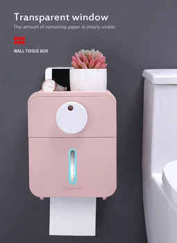 

Paper Holder For Toilet Waterproof Wall Mounted Toilet Paper Tray Paper Tube Storage Box Tray Tissue Shelf Bathroom Accessories