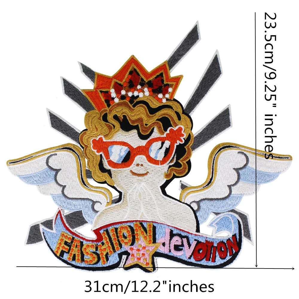 Grandi ali d'angelo patch ricamo Applique marchio sfilata di moda