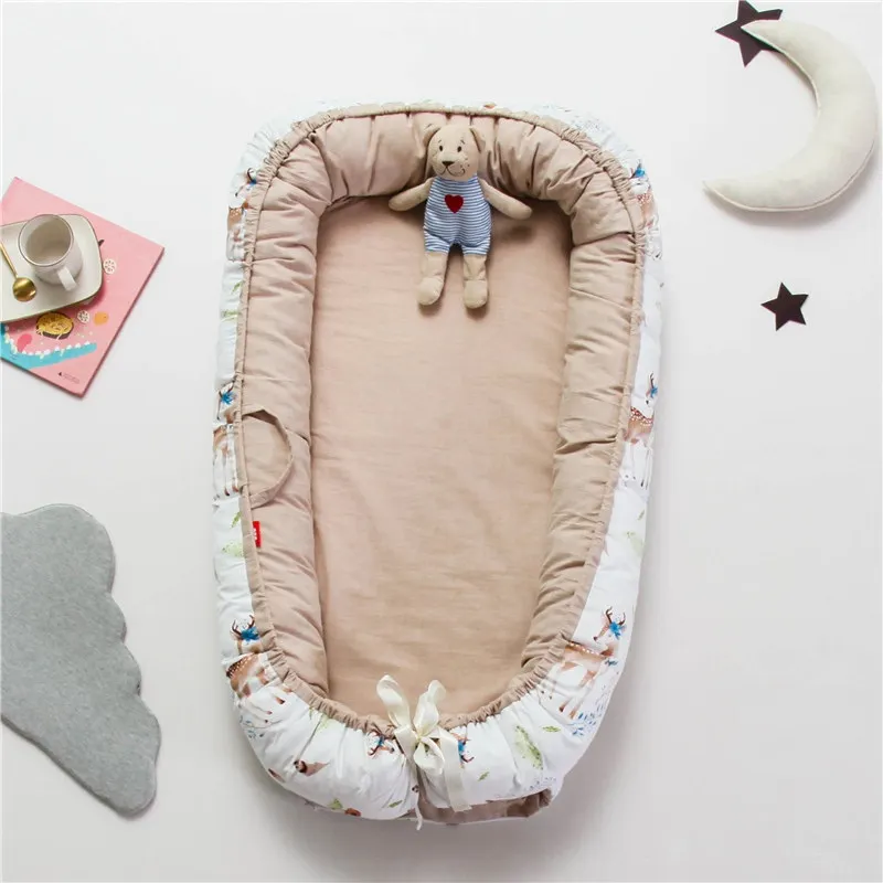 Детское гнездо кровать нордическая хлопковая люлька дышащая детская люлька бампер складной спальное место для новорожденных дорожная