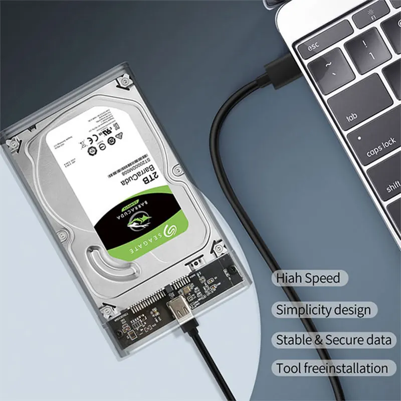 2.5 Inch HDD Case SATA 3.0 to USB 3.0 5 Gbps 4TB HDD SSD Enclosure Support UASP External Hard Disk Box