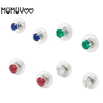 

[Hot Selling] 2020 high-quality charm simple red green yellow crystal earrings exquisite wild women Stud Earrings