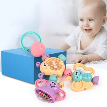 

7Pcs Baby Hand Rattle Teether Toys Delicate Lovely Cartoon Grabbing Shaking Bell Rattle Toys Educational Toys for Baby Infant