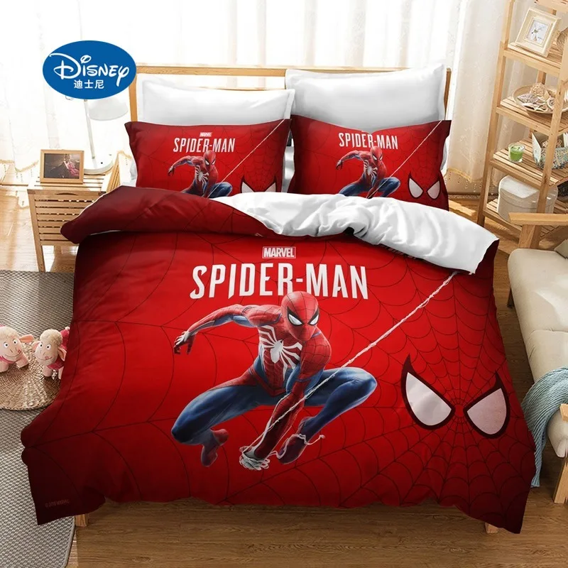 Disney-Juego de de cama de Spiderman para niños y adolescentes, edredón de dibujos animados, funda de almohada, regalos - AliExpress Hogar y jardín