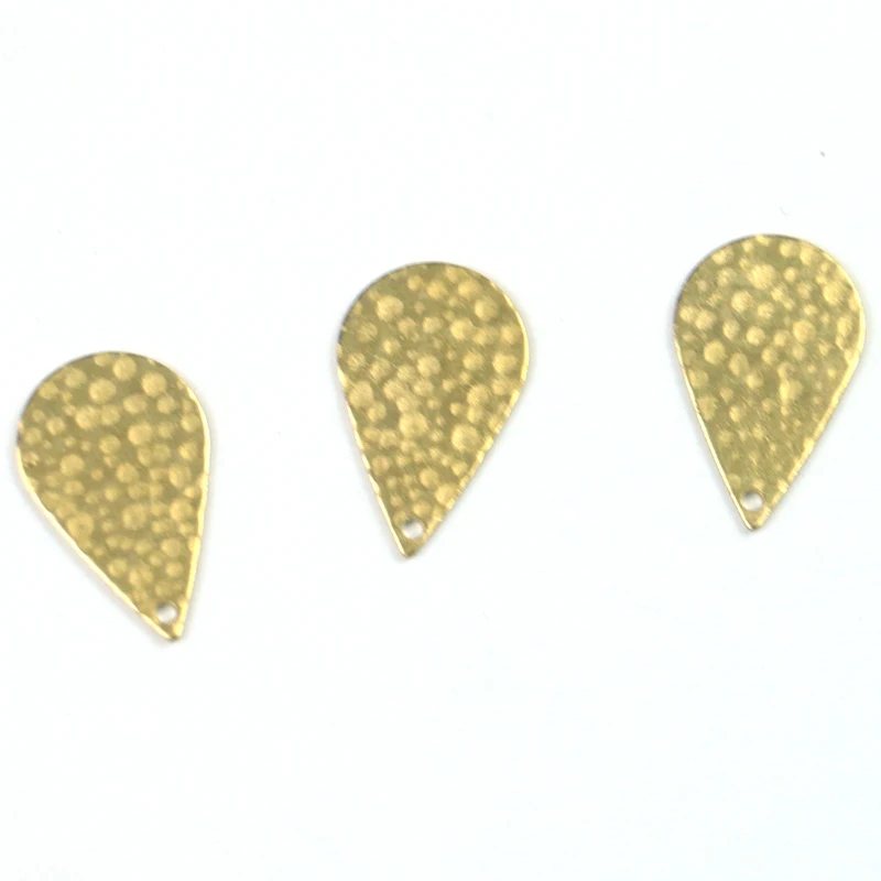 

Brass 13.9*22mm single hole embossed water drop is used to make necklace pendant DIY bracelet earring accessories