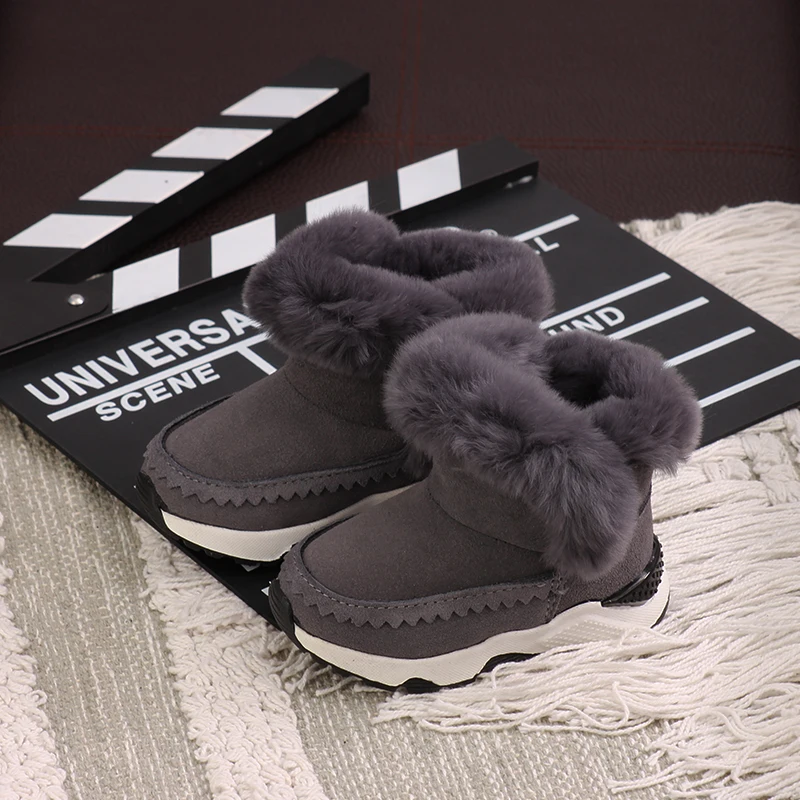 

Children Boots Cotton Shoes boys Winter Keep Warm Snow Field Boot pu Leather Kids girls Thicken pure Color Non-slip SMM013