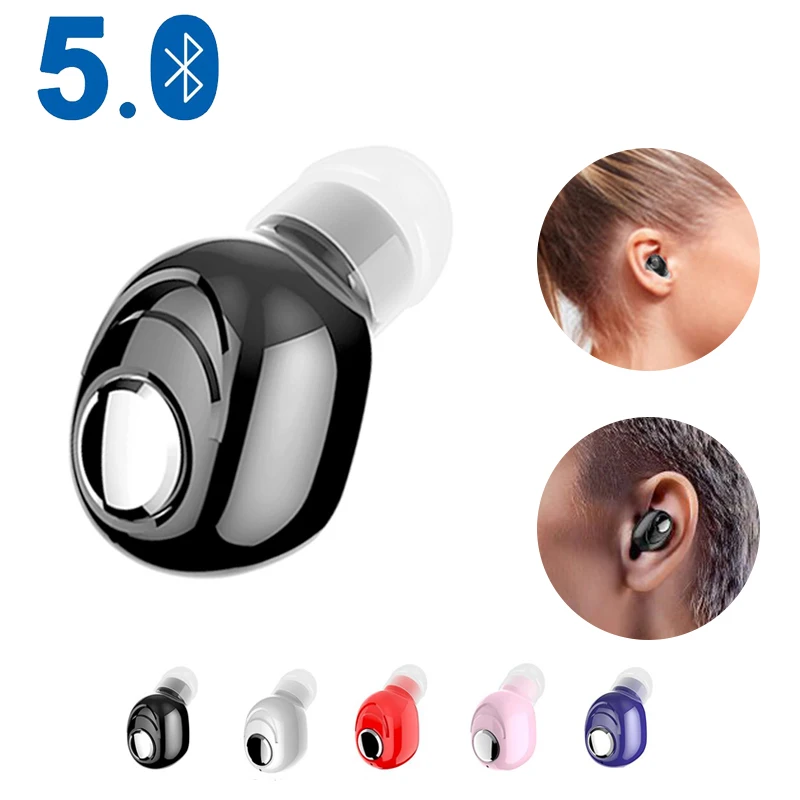 Миниатюрные беспроводные Bluetooth наушники V5.0 стерео вкладыши с микрофоном