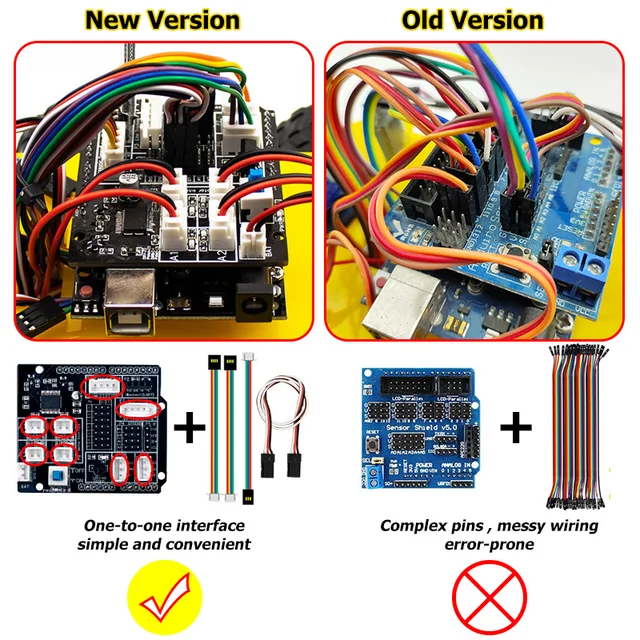 LAFVIN 4WD Multi Robot Car Kit Upgraded V2.0 for Arduino Robot STEM /Graphical Programming Robot Car 2