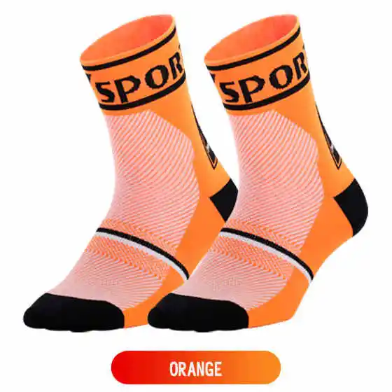 Orange DH спортивный горный велосипед велосипедные носки дышащие износостойкие велосипедные носки Мужчины Бег Женщины Спорт гоночный дорожный велосипед носки - Цвет: Orange