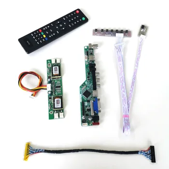 

For LM201WE4-TLA1/TLA2/TLB2 LCD monitor LVDS 4CCFL 30Pin HDMI VGA USB AV T.V56 drive card board keyboard+Remote+Inverter DIY kit
