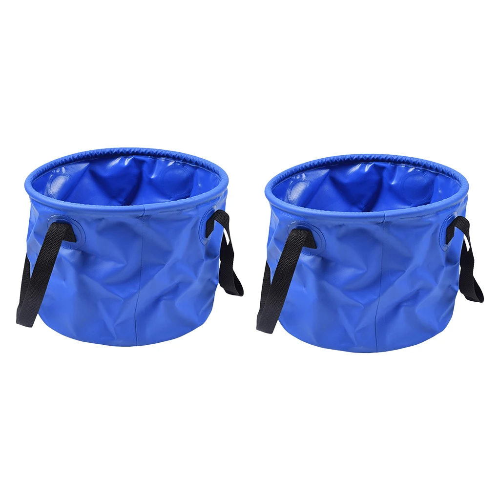 2pcs Folding Multifunctional Wash Basin Bucket Collapsible Buckets Fishing Pail Water Carrier Bag Outdoor Backpacking 30L