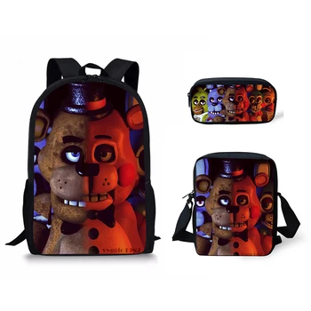 

3PCs/set Students School Bag Set Five Nights At Freddys Design Primary Chidren's Book Bags Cartoon Large Shoulder Backpack Set