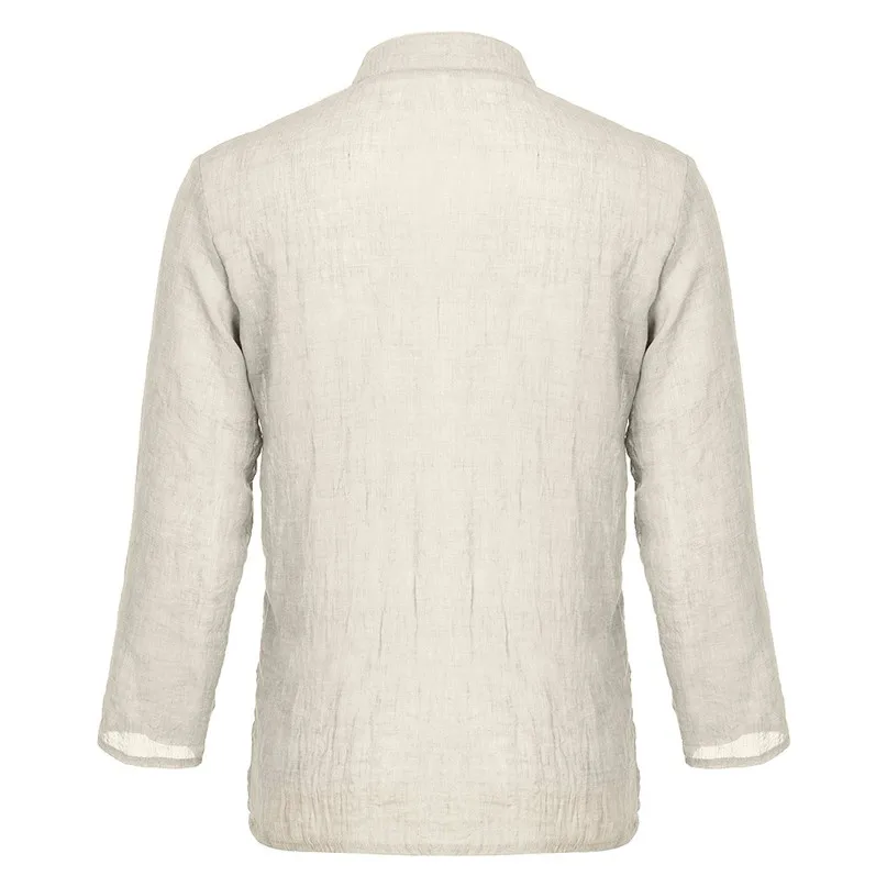 Men's Summer New Style Fashionable Running t-shirt Personality Cotton-linen Pure Longsleeved Top #2L29 (9)