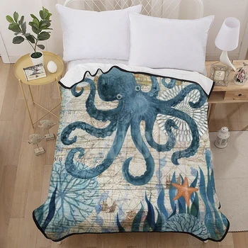 

100% Polyester 3D Animal Print Blanket Dolphin/Whale/Octopus Super Soft and Warm
