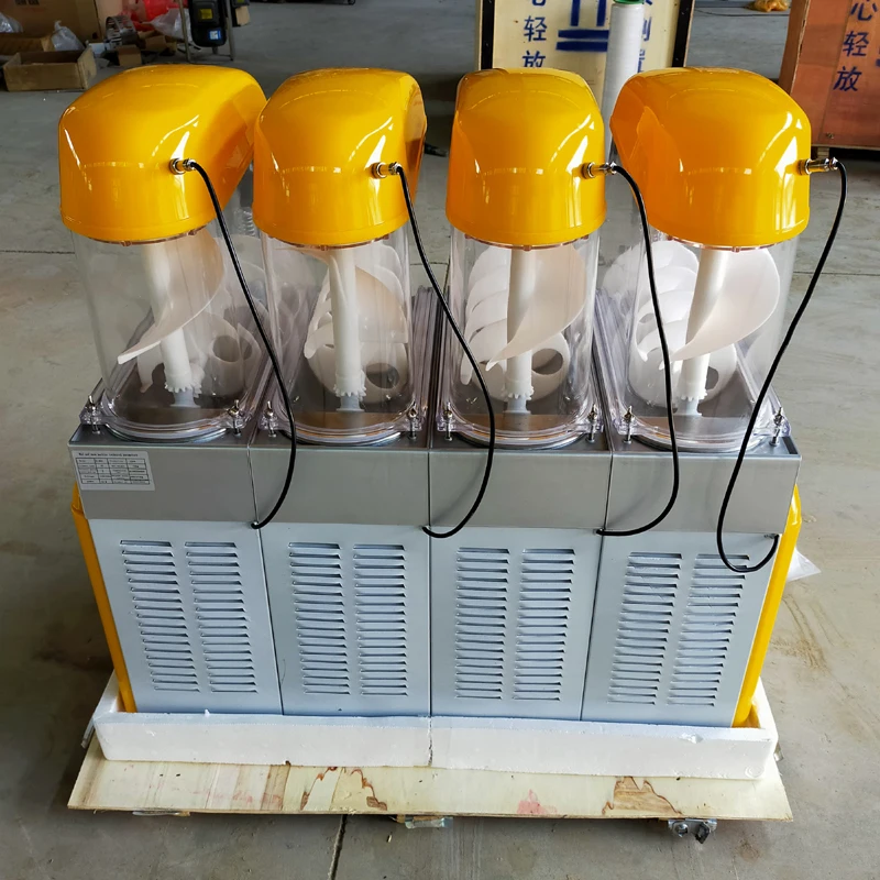 Four Tanks 48L Commercial Snow Melting Machine Beverage Fruit Juice Cold Drink Dispenser Slush Machine 1500W