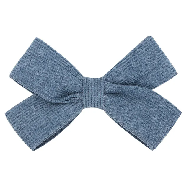 ncmama 2pcs/lot Solid Striped Corduroy Hair Clips 3'' Girls Kids Cross Knot Velvet Hair Bows Princess Hairpins Hair Accessories 5