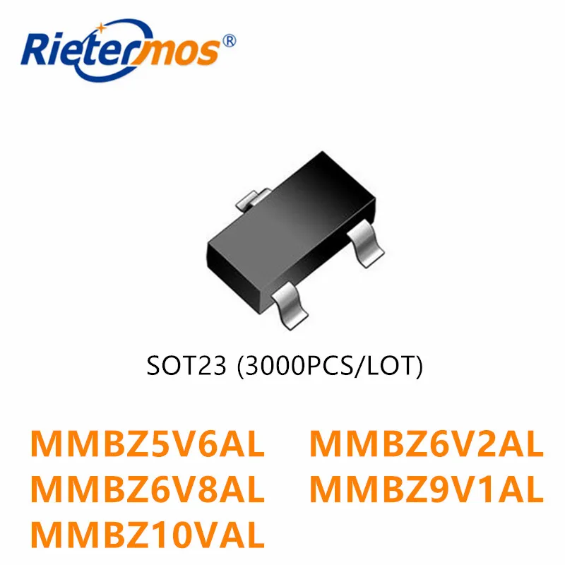 3000 шт. MMBZ5V6AL MMBZ5V6ALT1G MMBZ6V2AL MMBZ6V2ALT1G MMBZ6V8AL MMBZ6V8ALT1G MMBZ9V1AL MMBZ9V1ALT1G MMBZ10VALT1G сделано в Китае |