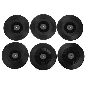 

6Pcs/set music lover CD Record Anti-slip Table Cup Coffee Drink Holder Mat Placemat Retro Vinyl Heat Resistant Drinks Coasters