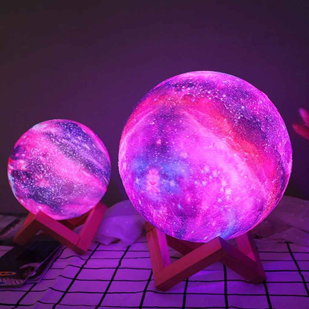 

3D Printing Moon Lamp 16 Colors With Remote Control Starry Sky Galaxy Light Built In Rechargeable Battery Night Moon Night Lamp
