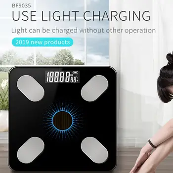 

Yiwa Solar Charging APP Bluetooth Intelligent Scale Electronic Weight Scale Balance Body Fat Scale Support for Android or IOS