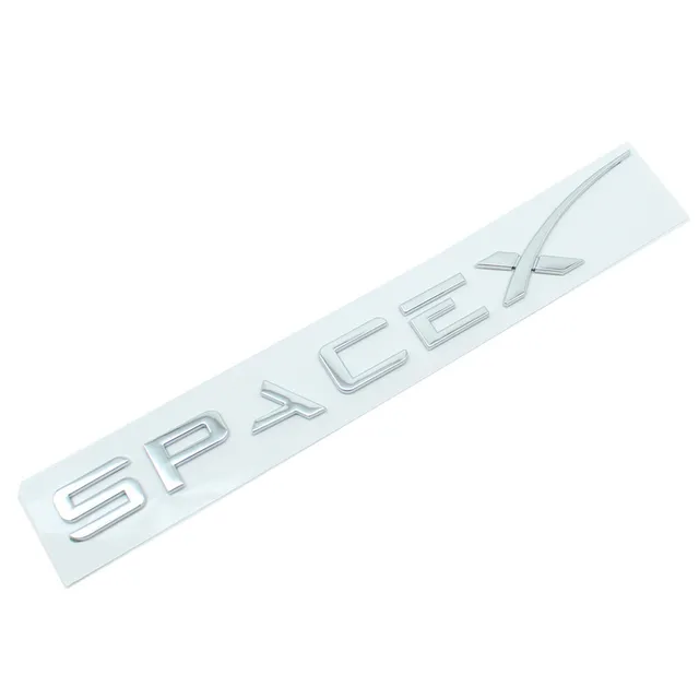 3D Metal Car Trunk Sticker Emblem Styling Letter SpaceX for Tesla Model 3 S X Roadster Car Fender Side Stickers Accessories D-Silver
