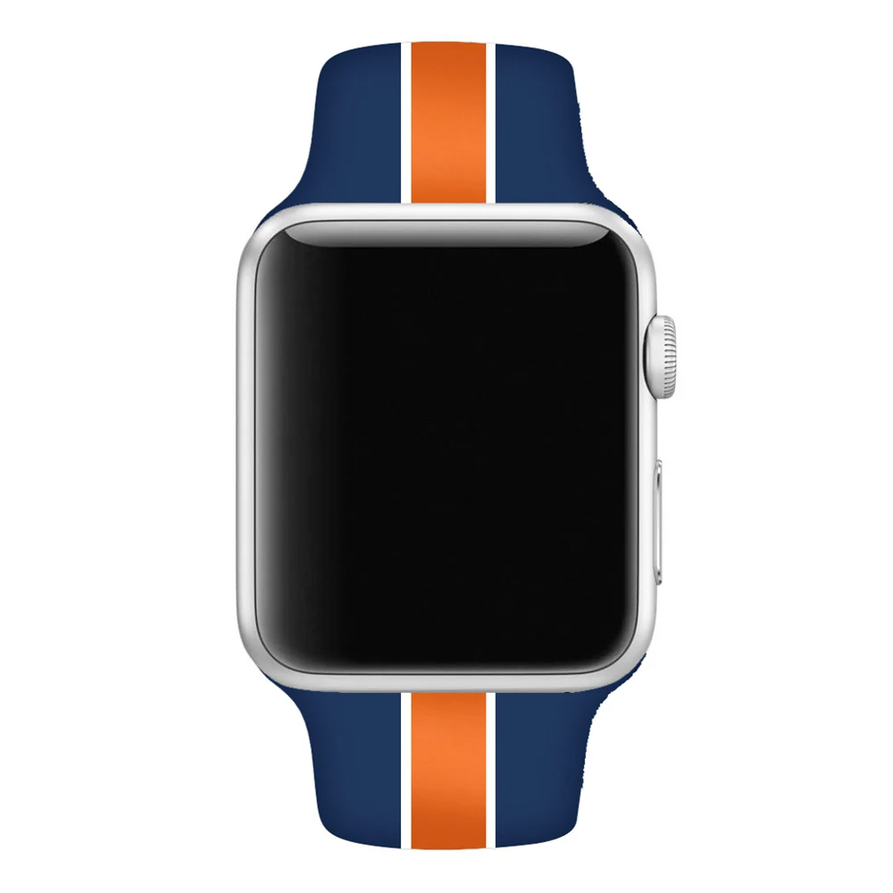Ремешок спортивный для Apple Watch 40 44 мм series 5 4 3 2 1 силиконовый цветной мягкий сменный