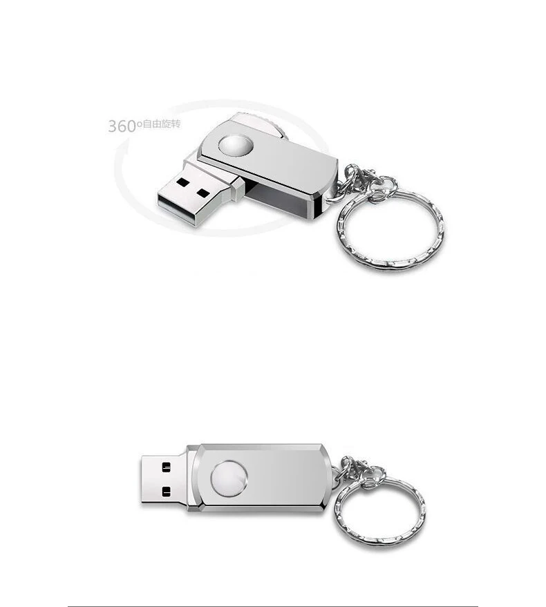 Металлическая ручка привода брелок USB флэш-накопитель 128 Гб памяти Stick16GB 32 Гб 64 Гб 128 ГБ 256 ГБ вращение USB Реальная емкость USB 2,0