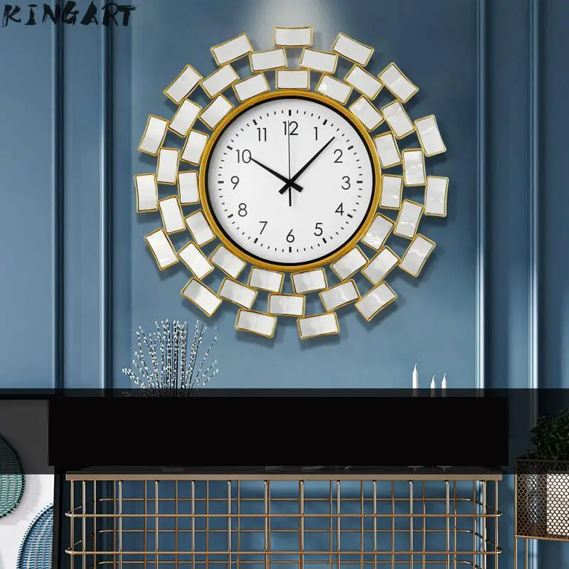 57 стеклянные настенные часы современный дизайн большие часы гостиная немой Большой Стеклянный настенные часы домашнее украшение, подвесные настольные настенные часы