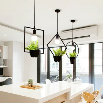

Creative Plant Pendant Light Industrial Wrought Iron Lighting Decor Kitchen Restaurant Hotel hanging Lamp YHJ020701