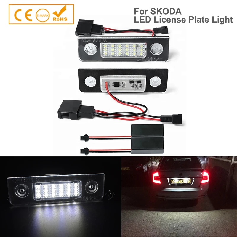2X безошибочный 18SMD светодиодный светильник для номерного знака skoda octavia light s льник