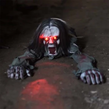 

Halloween Party Decorations Horror Layout Crawling Ghosts Voice Control Toy Electric Eye Glow Crawling Ghost Haunted House Prop
