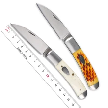 AG02 раздвижной шарнир складной нож 12C27 лезвие ГОВЯЖЬЯ кость стальная ручка тактический Открытый Кемпинг Охота Карманный Фруктовый Нож EDC инструмент