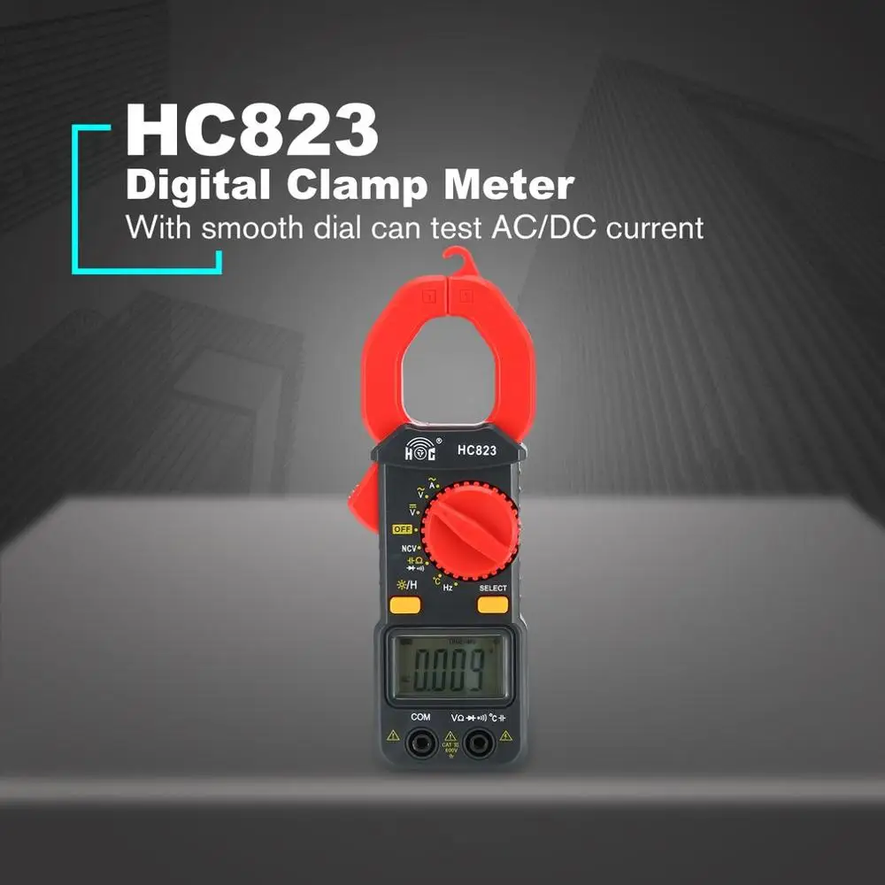 HC823 цифровой клещи мини-зажим для амперметра мультиметр маленький измеритель тока измеритель напряжения тока Измеритель сопротивления емкости