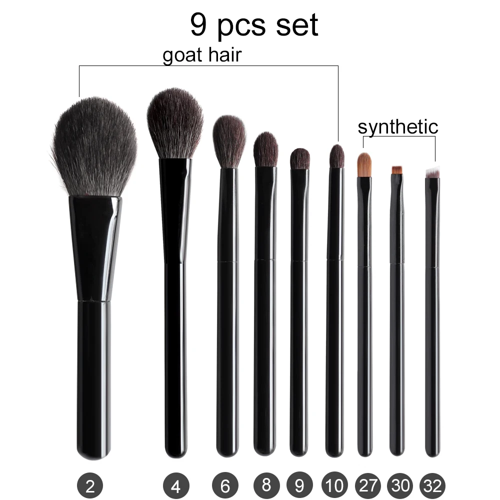 9pcs2468910273032 OVW DLH Профессиональные кисти для макияжа мягкие Sokoho из волоса козла для пудры Румяна Контурные тени для век pincel maquiagem brochas maquillaje - Handle Color: 9pcs2468910273032