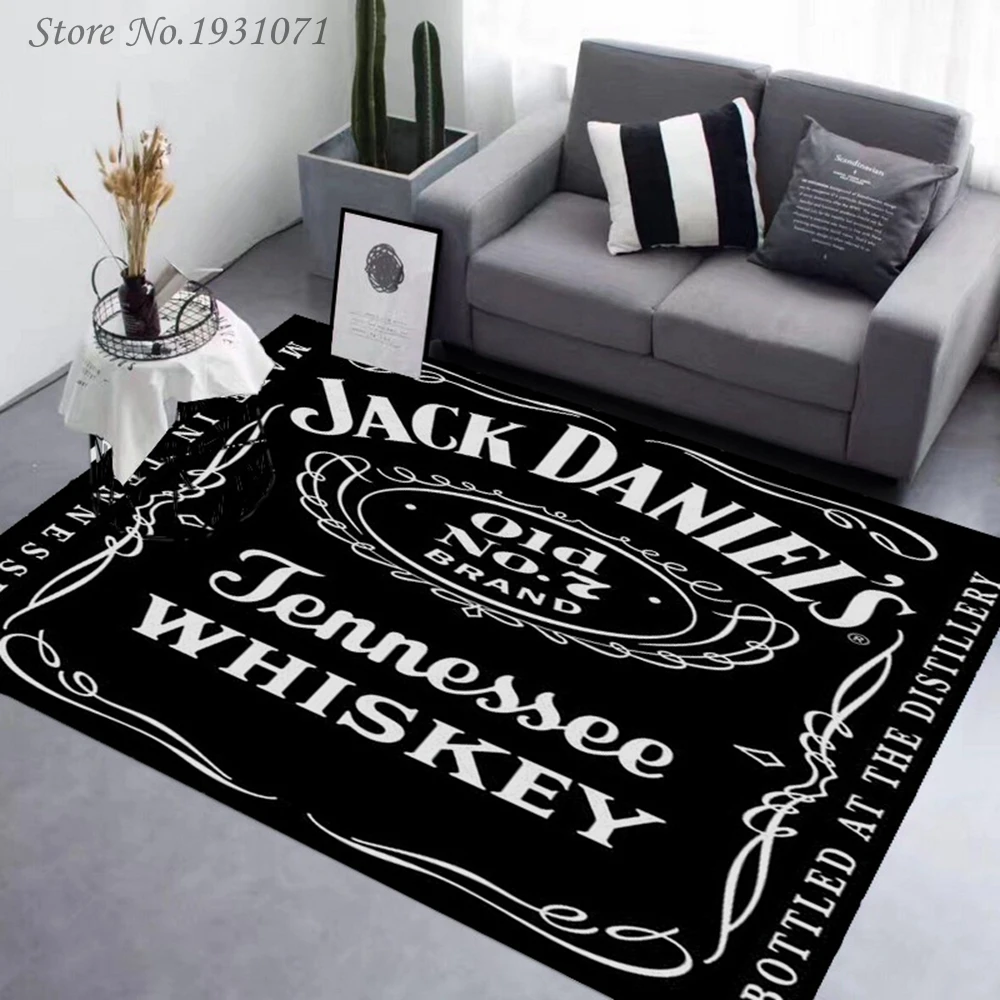 3D коврик для виски Hot Jack Daniels нескользящий напольный столовой гостиной мягкий