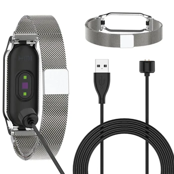 

Strap Wristbands Pulseira For Xiaomi Mi Band 5 Wrist Metal Bracelet Stainless Steel MIband for Mi Band 5 USB Charger Adapter