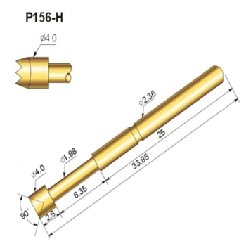 

100 PCS/Pack P156-H2 Plum Blossom Head Probe Copper Nickel-plated Spring Probe Outer Diameter 2.36mm Spring Test Probe