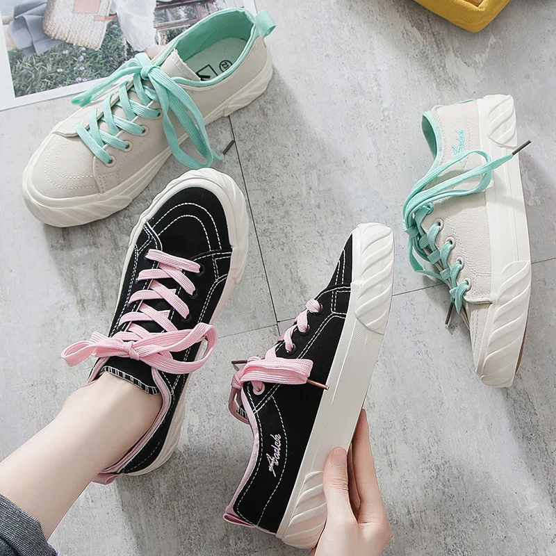 

Canvas Shoes Women's 2019 Spring And Summer Online Celebrity Versatile Korean-style Students White Shoes Women's Online Celebrit