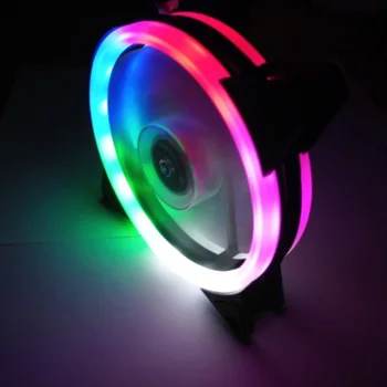 

Superior Double Glowing Ring Chassis Cooling Fan Computer Components Colorful Cooling Fan For Desktop PC