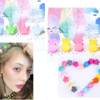 

50PCS Cartoon Girls Cute Baby Hair Claw Lovely Candy Color Mini Small Hairpin Flower Hair Clips Hair Accessories