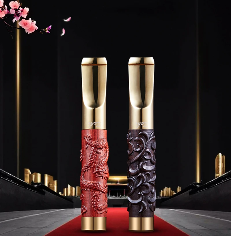 high grade cleaning filter original zobo Sandalwood cigarette mouthpiece holder men/women double use slender/thick cigarettes | Дом и сад